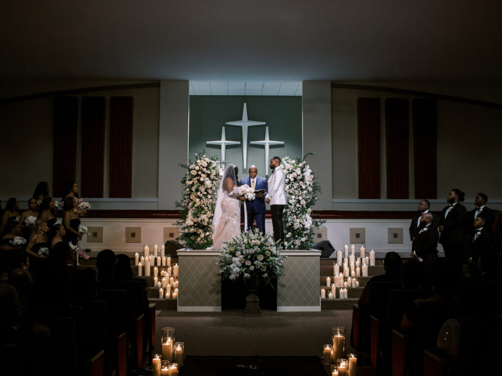 Romantic Shreveport Wedding ceremony at Morning Star Baptist Church 